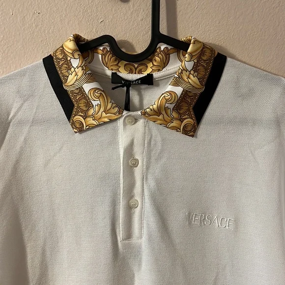 Versace Barocco Baroque Logo monogram polo tee shirt NEW - Picture 3 of 7